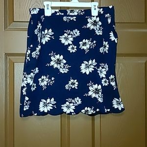 Navy floral skirt